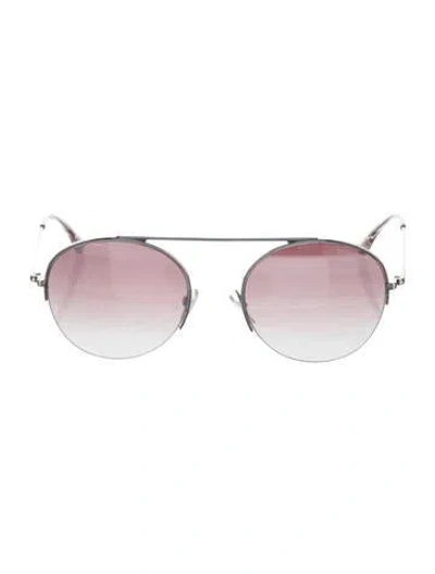 Pre-owned Tom Ford Round Gradient Sunglasses In Silver