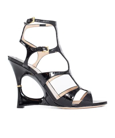 TOM FORD TOM FORD EMBOSSED CAGE SANDALS