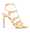 Tom Ford Laminated Leather Sandals With Croco Print In Gold