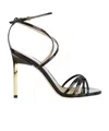Tom Ford Strappy Open Toe Sandal With Gold-tone Heel In Multicolor