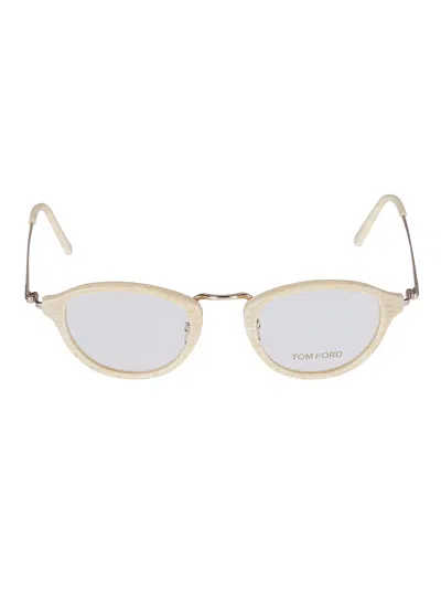 Tom Ford Round Lens Slim Temple Glasses In Nero