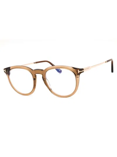 Tom Ford Round Men's Eyeglasses Ft5905-b In Brown