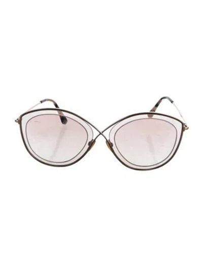 Pre-owned Tom Ford Round Mirrored Sunglasses In Neutral