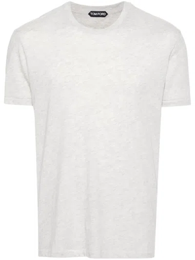 Tom Ford Grey Round-neck Cotton T-shirt
