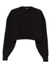 Tom Ford Round-neck Cropped Sweatshirt In Brown