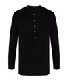 Tom Ford Henley-neck Long-sleeved Jersey T-shirt Clothing In Black