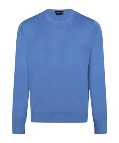 Tom Ford Round-neck Knit Sweater In Blue