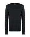 Tom Ford Fine-ribbed Logo Embroidered T-shirt In Black