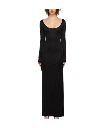 Tom Ford Open-back Jersey Maxi Dress In Lb999 Black
