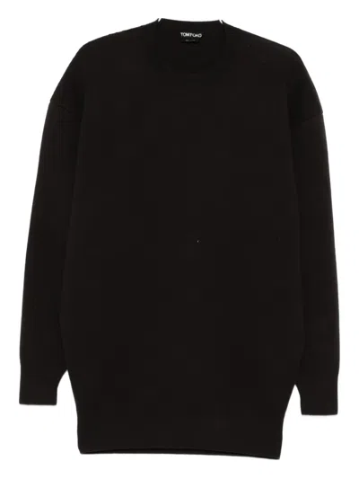 Tom Ford Round-neck Mini Dress In Black