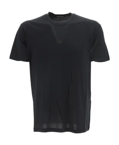 Tom Ford Round-neck Short-sleeve T-shirt In Black