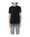 Tom Ford Black Stretch Cotton Crew Neck T-shirt In Black