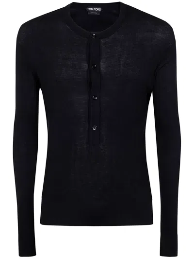 Tom Ford Round Neck Sweater In Black