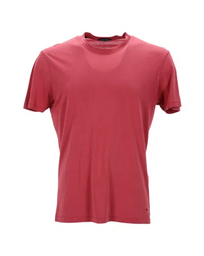 Tom Ford Round Neck T-shirt In Red Lyocell In Pink