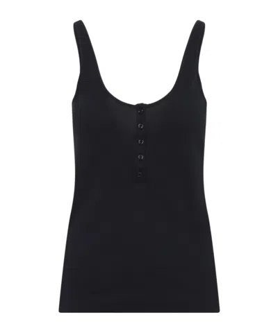 Tom Ford Cotton Blend Rib Jersey Tank Top In Black