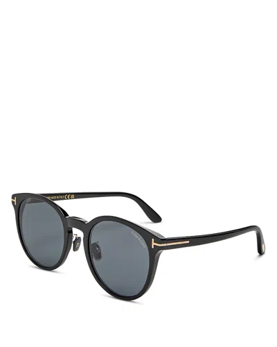 Tom Ford Round Sunglasses, 55mm In Black