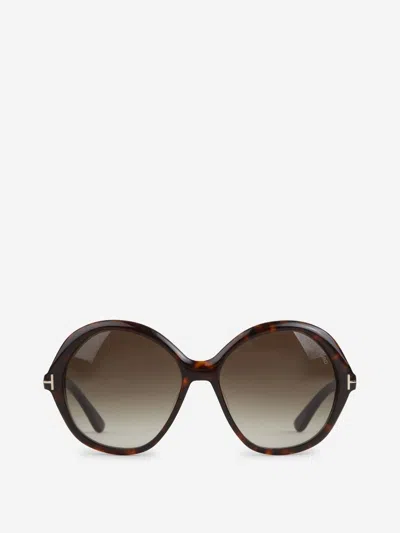 Tom Ford Round Sunglasses In Brown