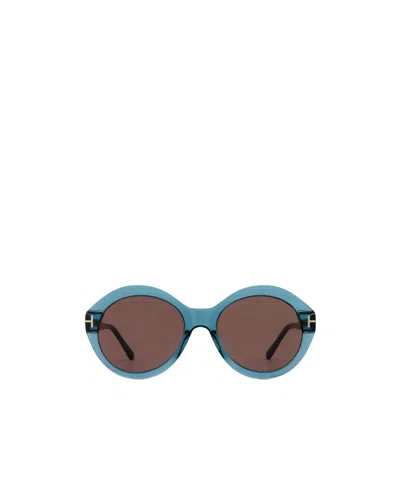 Tom Ford Round Sunglasses In Brown