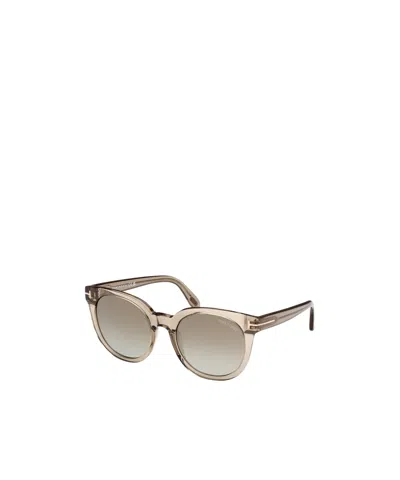 Tom Ford Round Sunglasses In Nude