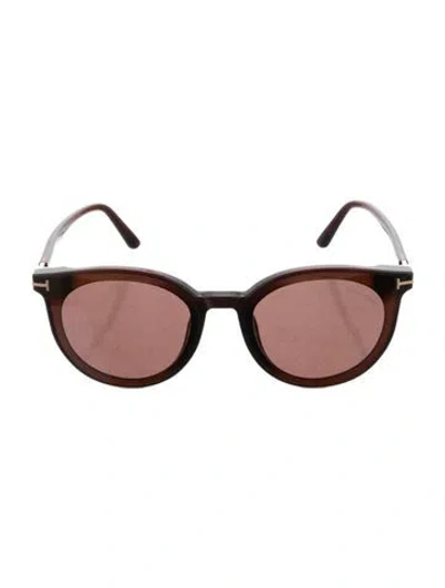 Pre-owned Tom Ford Round Tinted Sunglasses In Black