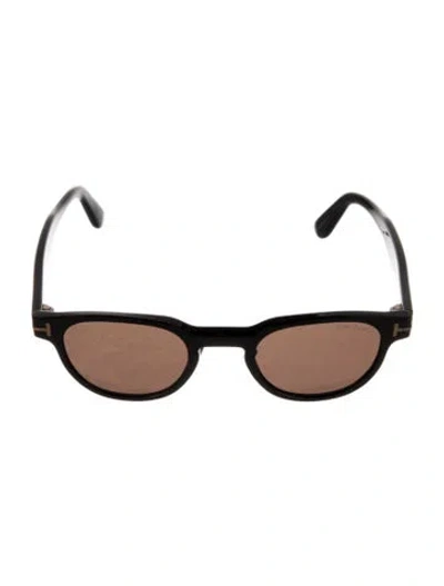 Pre-owned Tom Ford Round Tinted Sunglasses In Black