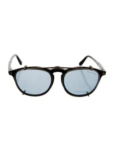 Pre-owned Tom Ford Round Tinted Sunglasses In Black