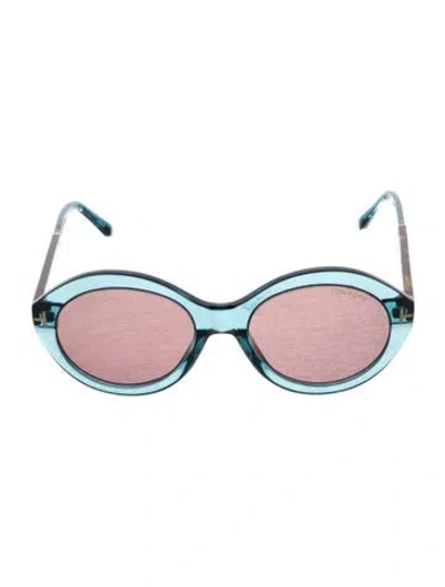 Pre-owned Tom Ford Round Tinted Sunglasses In Blue/brown