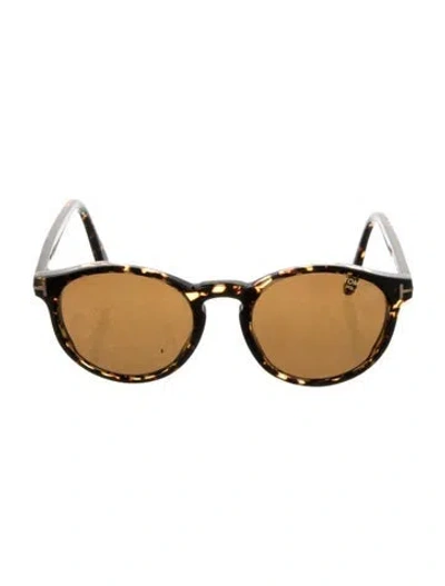 Pre-owned Tom Ford Round Tinted Sunglasses In Brown