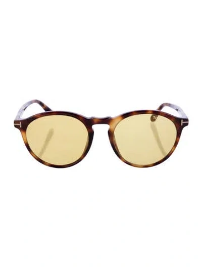 Pre-owned Tom Ford Round Tinted Sunglasses In Brown