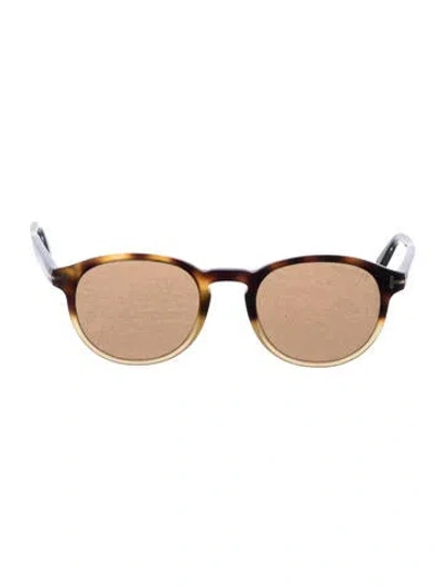 Pre-owned Tom Ford Round Tinted Sunglasses In Brown