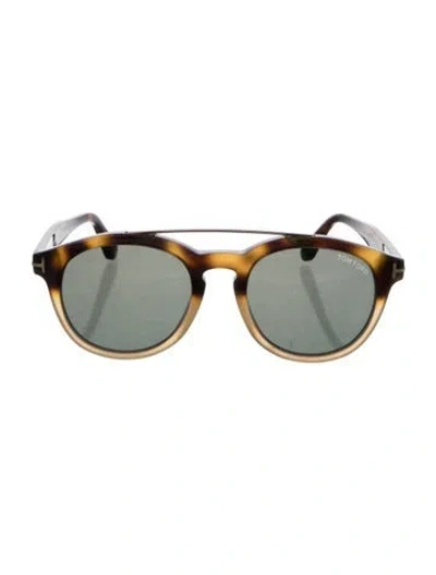 Pre-owned Tom Ford Round Tinted Sunglasses In Brown