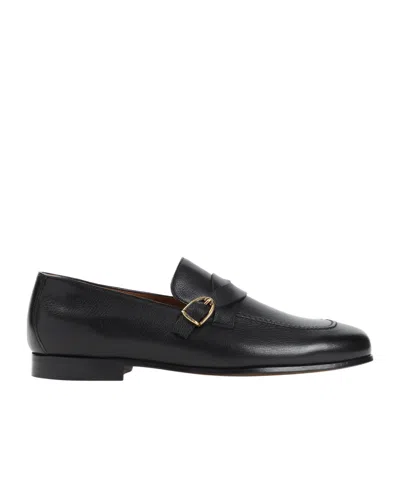TOM FORD BUCKLE-DETAIL LEATHER LOAFERS