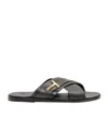 Tom Ford Round Toe Slippers In Black