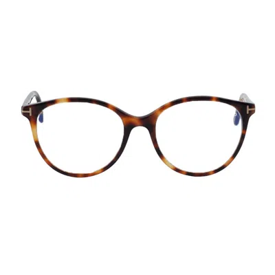 Tom Ford Round Tortoiseshell Acetate Eyeglasses In Brown