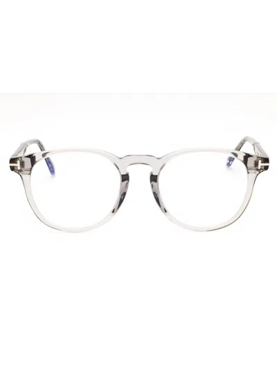 Tom Ford Round Unisex Eyeglasses With Premium Acetate Frames In Gray