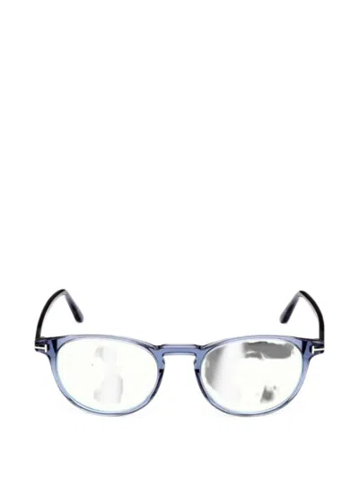Tom Ford Round-frame Glasses In Blue
