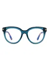 Tom Ford Round-frame Glasses In Blue