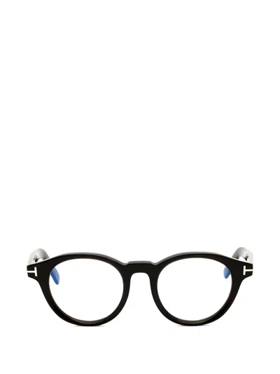 Tom Ford Round-frame Glasses In Black