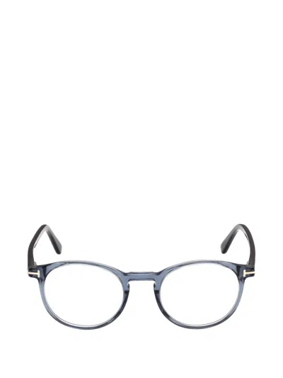 Tom Ford Round-frame Glasses In Gray
