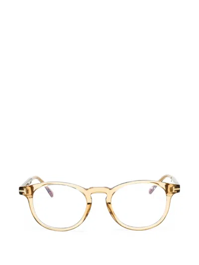 Tom Ford Marrone Chiaro Acetate Optical Glasses In Marrone Chiaro Luc