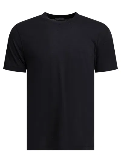 Tom Ford Round-neck T-shirt Made Of Lyocell In Black