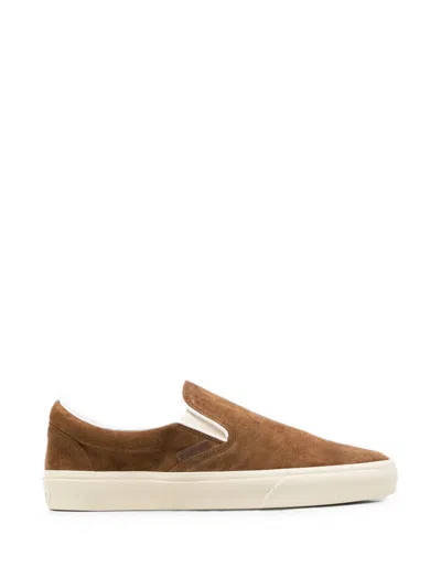 Tom Ford Round-toe Slip-on Loafers In Brown