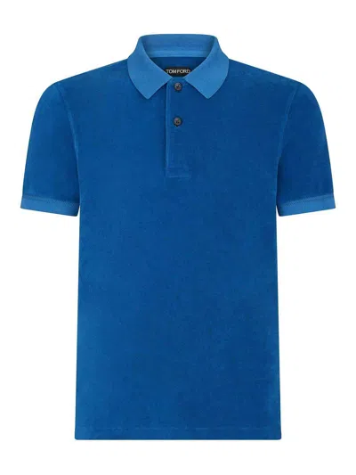 Tom Ford Royal Blue Terry Polo Shirt