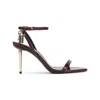Tom Ford Padlock 90 Python Print Leather Sandals In Brown