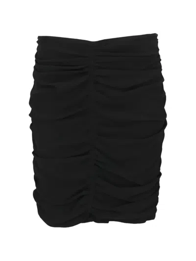 Tom Ford Ruched Silk Mini Skirt In Black