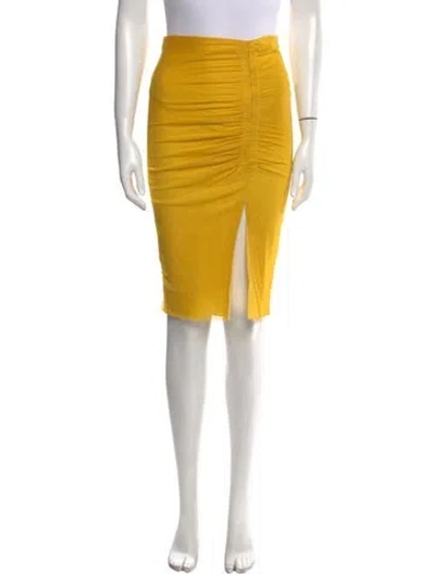 Pre-owned Tom Ford Ruffle Embellishment Knee-length Skirt In Yellow
