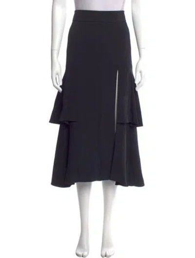 Pre-owned Tom Ford Ruffle Embellishment Midi Length Skirt In Blue