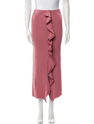 Pre-owned Tom Ford Ruffle Embellishment Midi Length Skirt In Pink