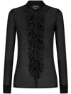 Tom Ford Ruffle-panel Long-sleeve Shirt In Black