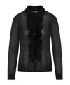 Tom Ford Ruffle-panel Long-sleeve Shirt In Black